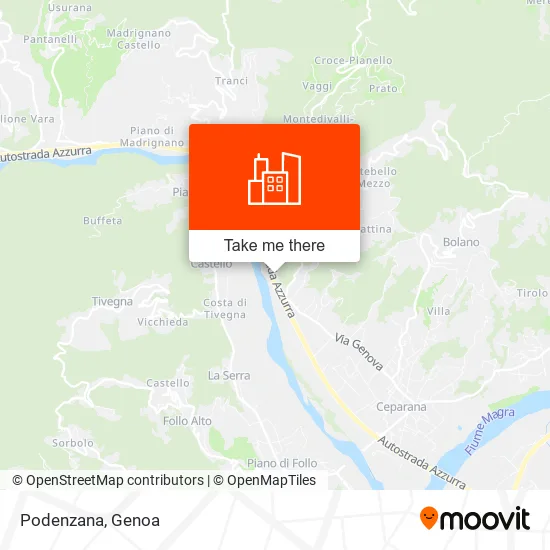 Podenzana map