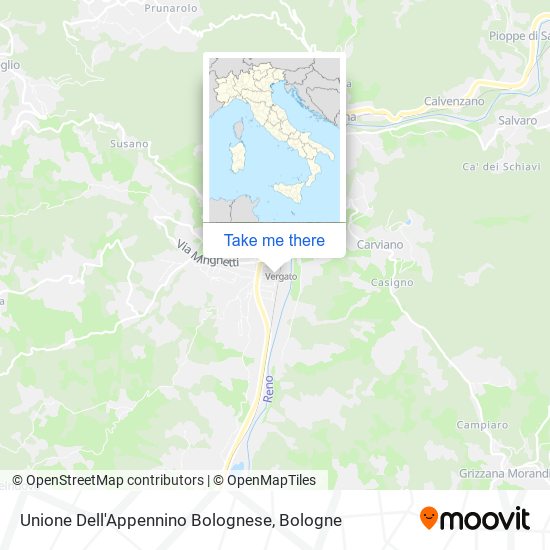 Unione Dell'Appennino Bolognese map