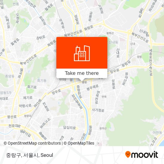 중랑구, 서울시 map