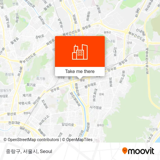 중랑구, 서울시 map