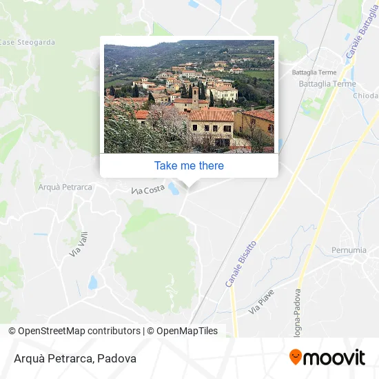 Arquà Petrarca map
