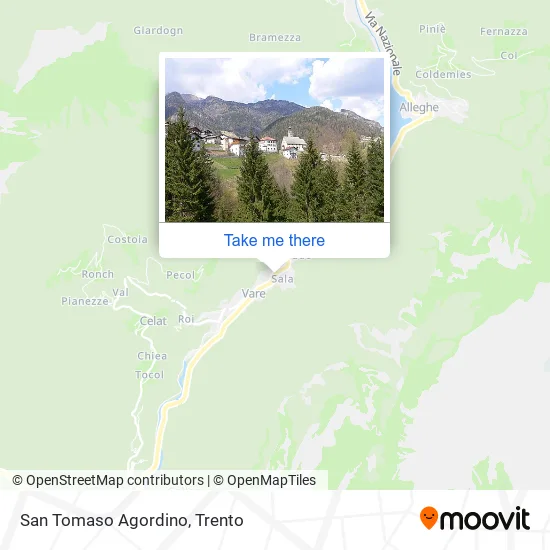 San Tomaso Agordino map