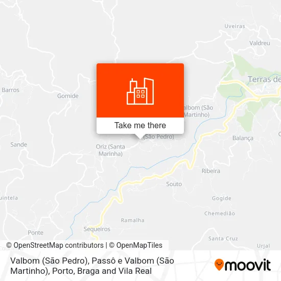 Valbom (São Pedro), Passô e Valbom (São Martinho) map