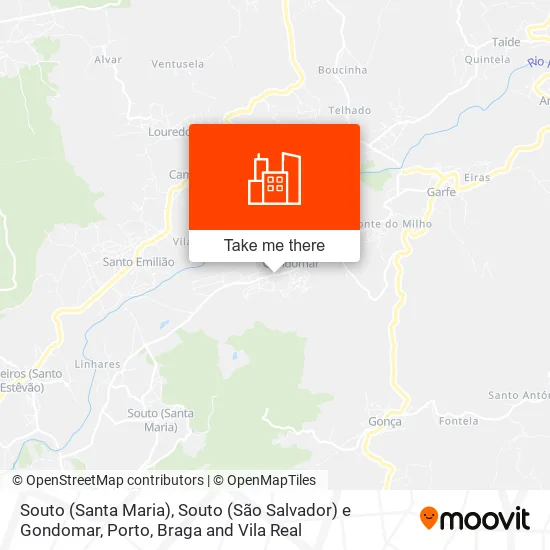 Souto (Santa Maria), Souto (São Salvador) e Gondomar map