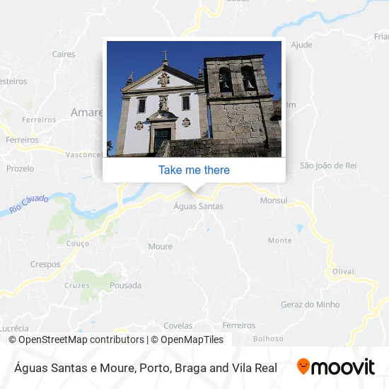 Águas Santas e Moure map