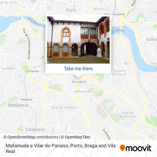 Mafamude e Vilar do Paraíso mapa