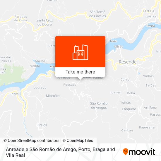 Anreade e São Romão de Arego map