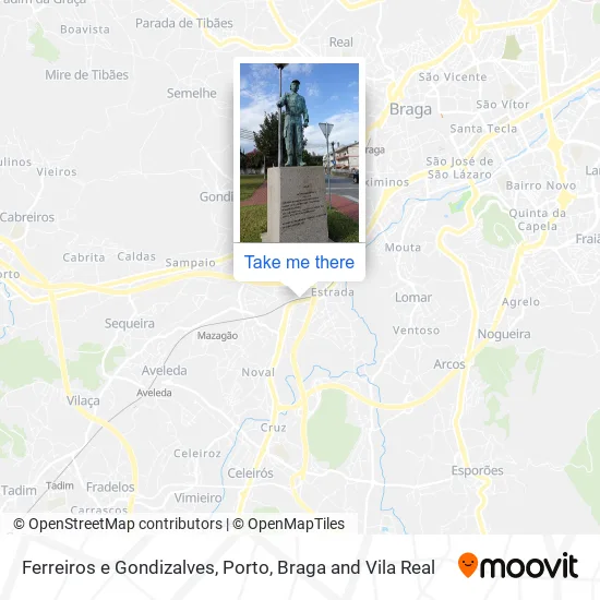 Ferreiros e Gondizalves map