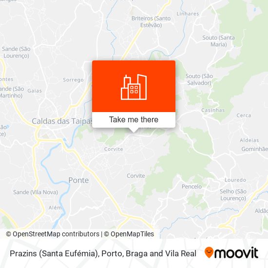 Prazins (Santa Eufémia) mapa