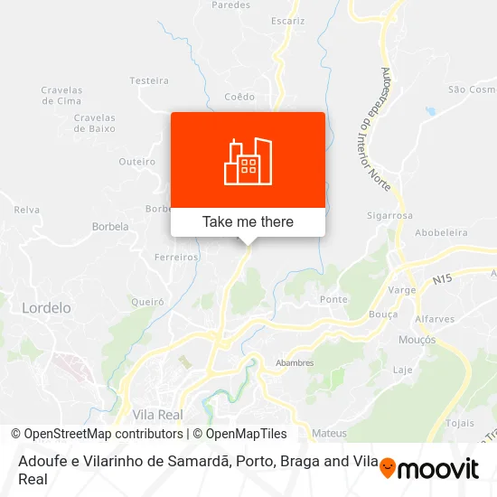 Adoufe e Vilarinho de Samardã map