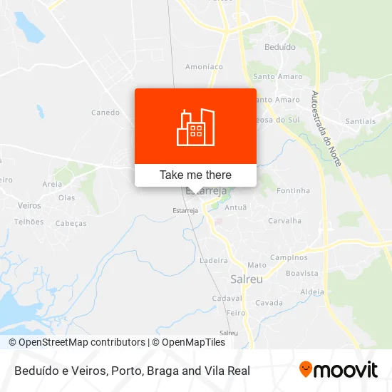 Beduído e Veiros map