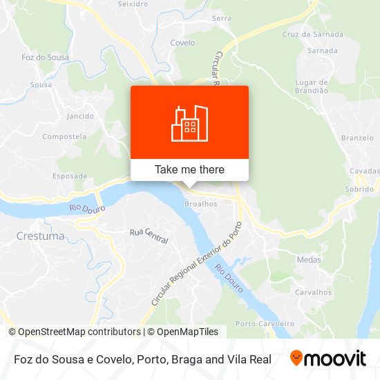 Foz do Sousa e Covelo mapa