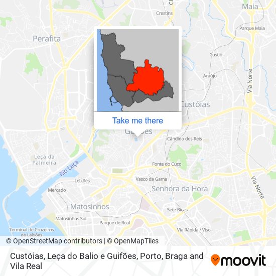 Custóias, Leça do Balio e Guifões map