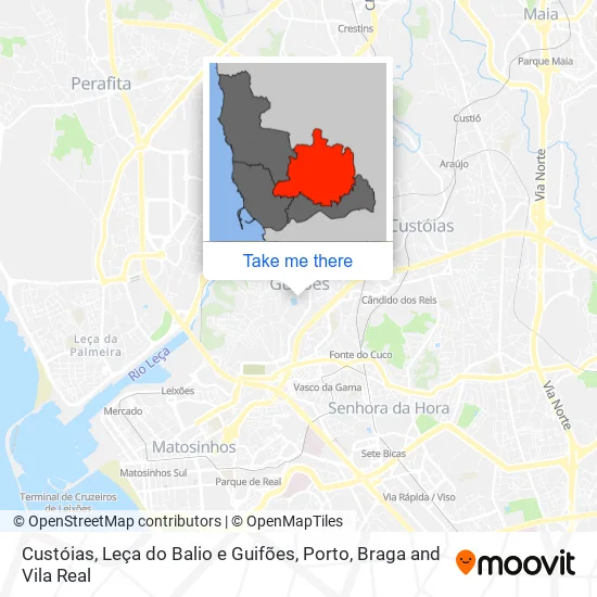 Custóias, Leça do Balio e Guifões map