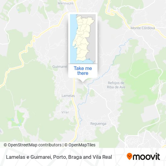 Lamelas e Guimarei map