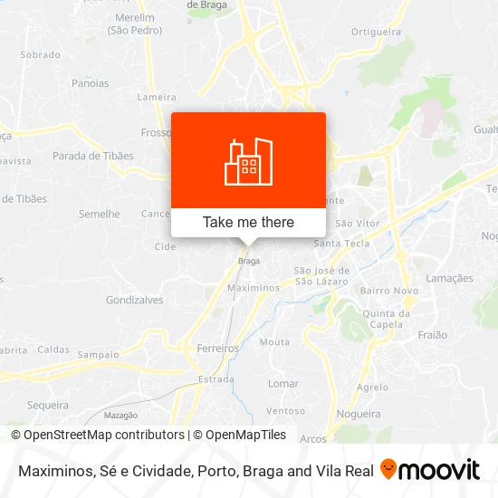 Maximinos, Sé e Cividade map
