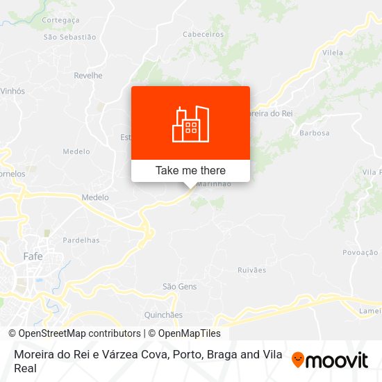 Moreira do Rei e Várzea Cova mapa