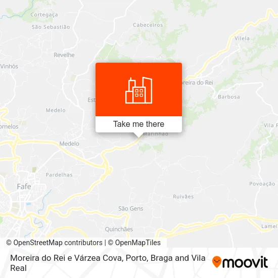Moreira do Rei e Várzea Cova map