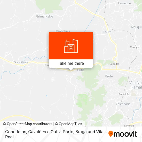 Gondifelos, Cavalões e Outiz map