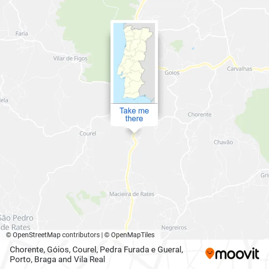 Chorente, Góios, Courel, Pedra Furada e Gueral map