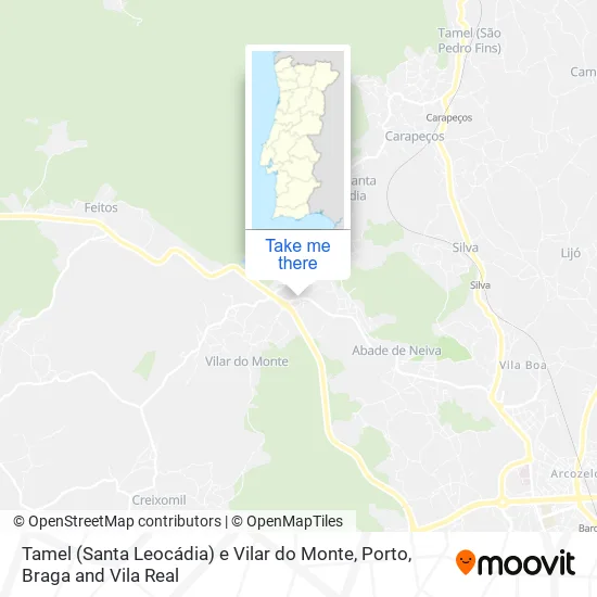 Tamel (Santa Leocádia) e Vilar do Monte map