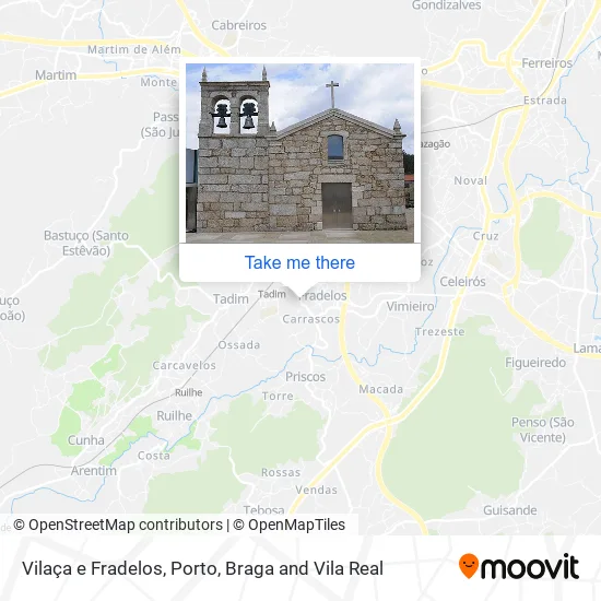Vilaça e Fradelos map