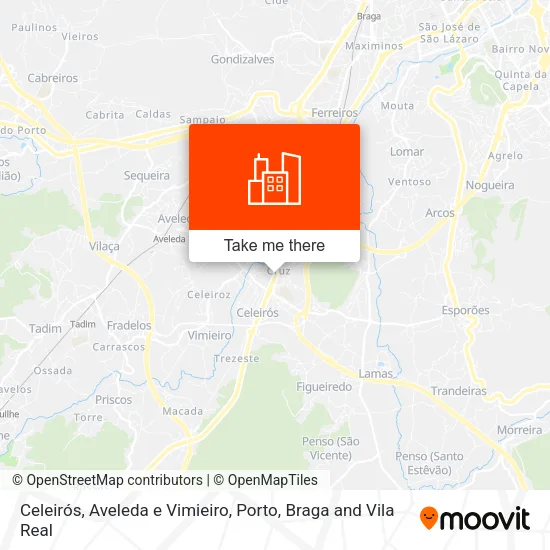 Celeirós, Aveleda e Vimieiro map