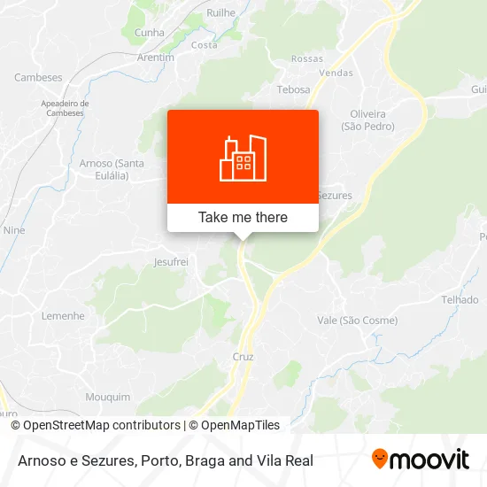 Arnoso e Sezures map