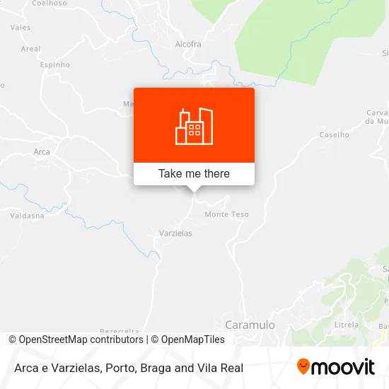 Arca e Varzielas map