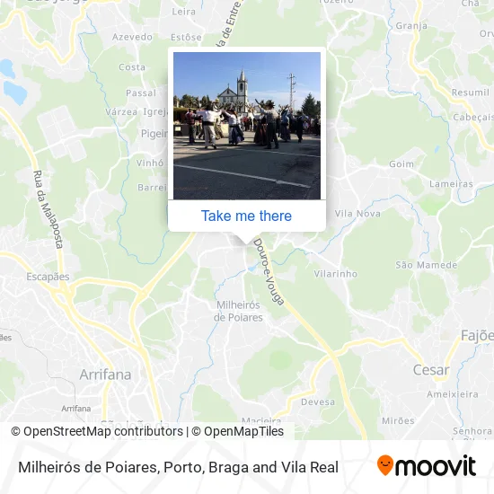 Milheirós de Poiares map