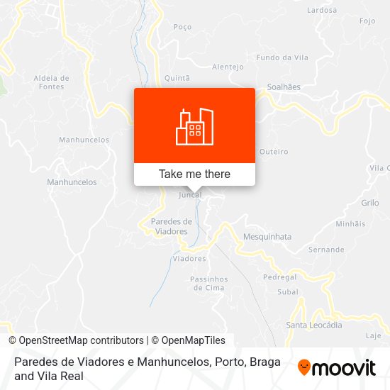 Paredes de Viadores e Manhuncelos map