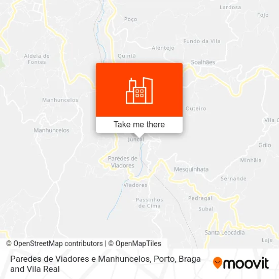Paredes de Viadores e Manhuncelos map