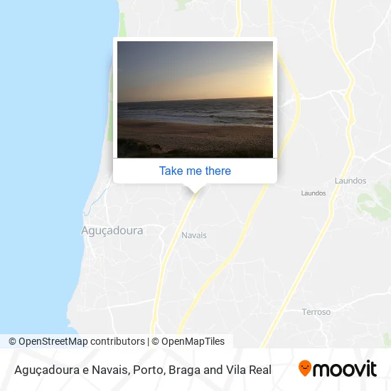 Aguçadoura e Navais map