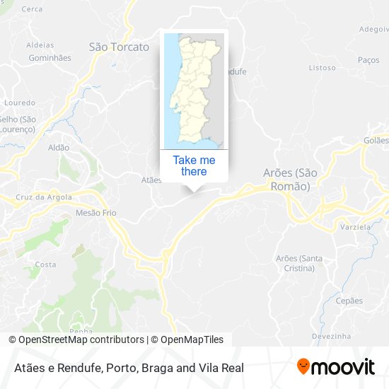 Atães e Rendufe map