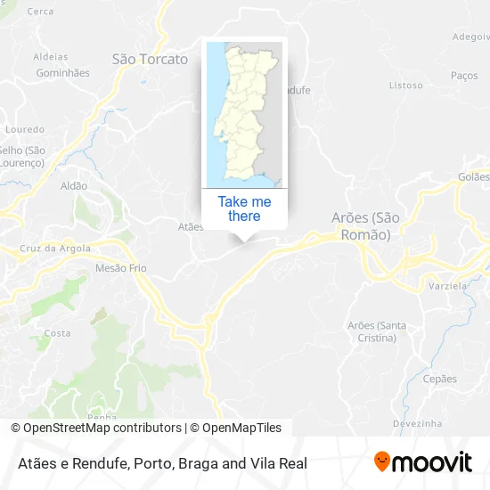 Atães e Rendufe map
