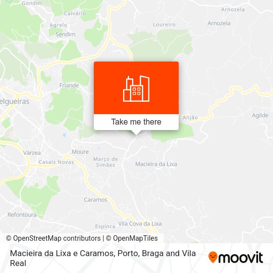 Macieira da Lixa e Caramos mapa