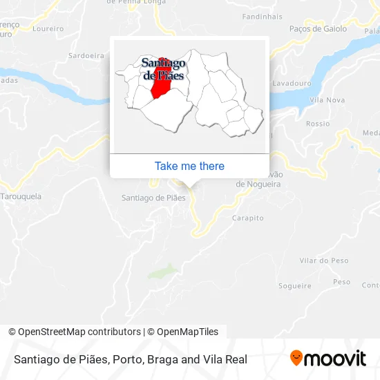 Santiago de Piães map