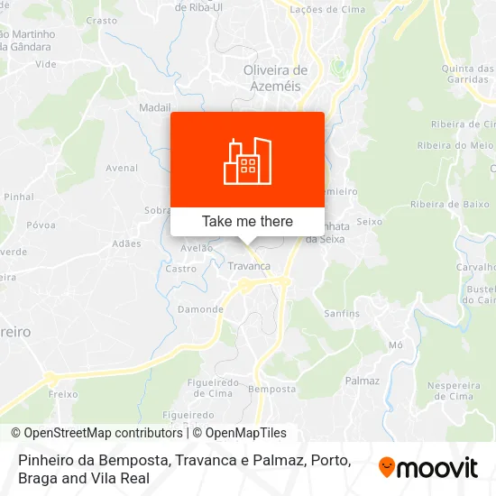 Pinheiro da Bemposta, Travanca e Palmaz map