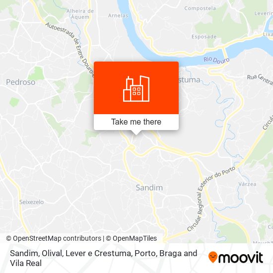Sandim, Olival, Lever e Crestuma map