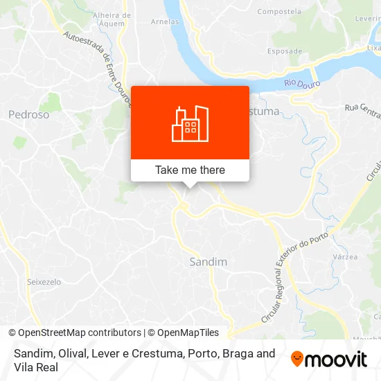 Sandim, Olival, Lever e Crestuma map