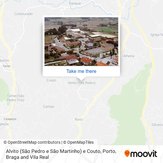 Alvito (São Pedro e São Martinho) e Couto map