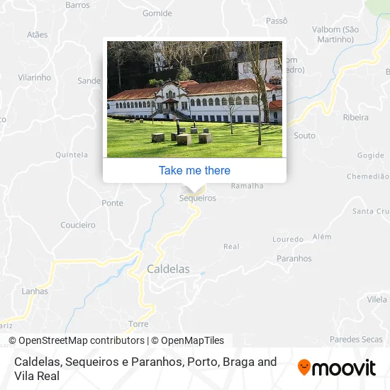 Caldelas, Sequeiros e Paranhos map