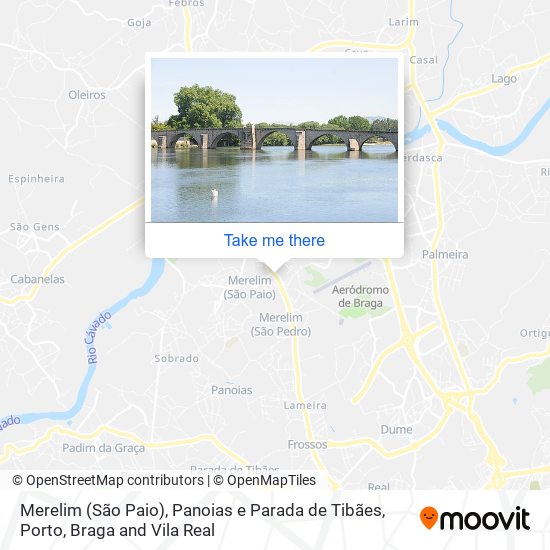 Merelim (São Paio), Panoias e Parada de Tibães mapa
