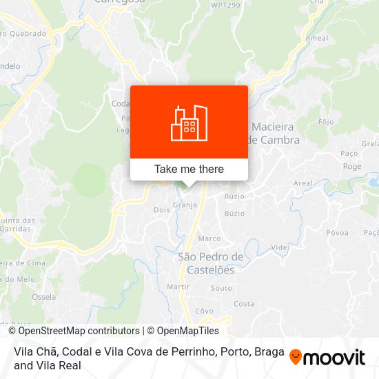 Vila Chã, Codal e Vila Cova de Perrinho map