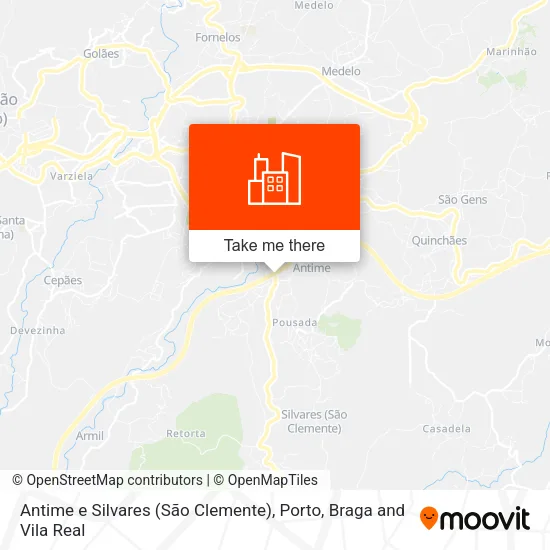 Antime e Silvares (São Clemente) map