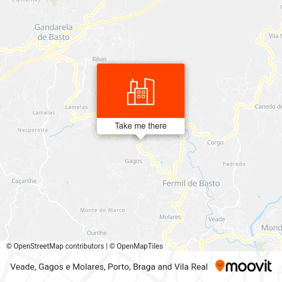 Veade, Gagos e Molares map