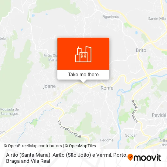 Airão (Santa Maria), Airão (São João) e Vermil map