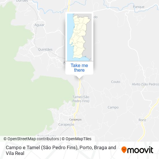 Campo e Tamel (São Pedro Fins) map