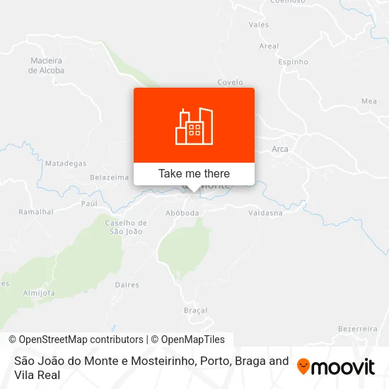 São João do Monte e Mosteirinho map
