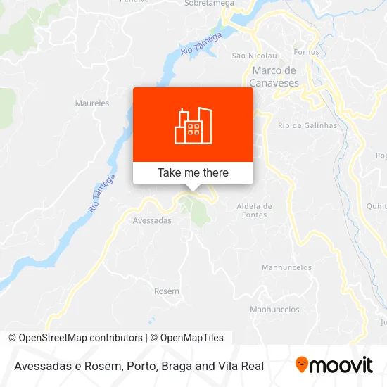 Avessadas e Rosém map